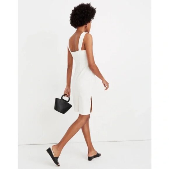 Madewell Texture & Thread Button-Front Tank Dress White Cream Cottage Medium - Picture 3 of 9